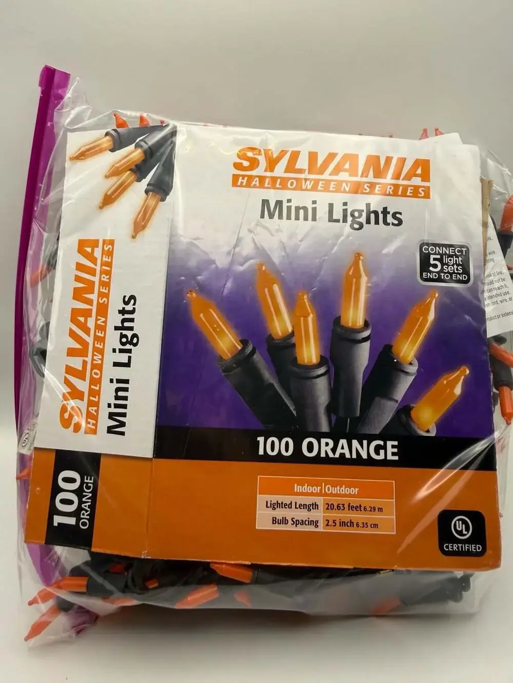Sylvania Halloween Series Mini Lights 100 Orange Indoor/Outdoor